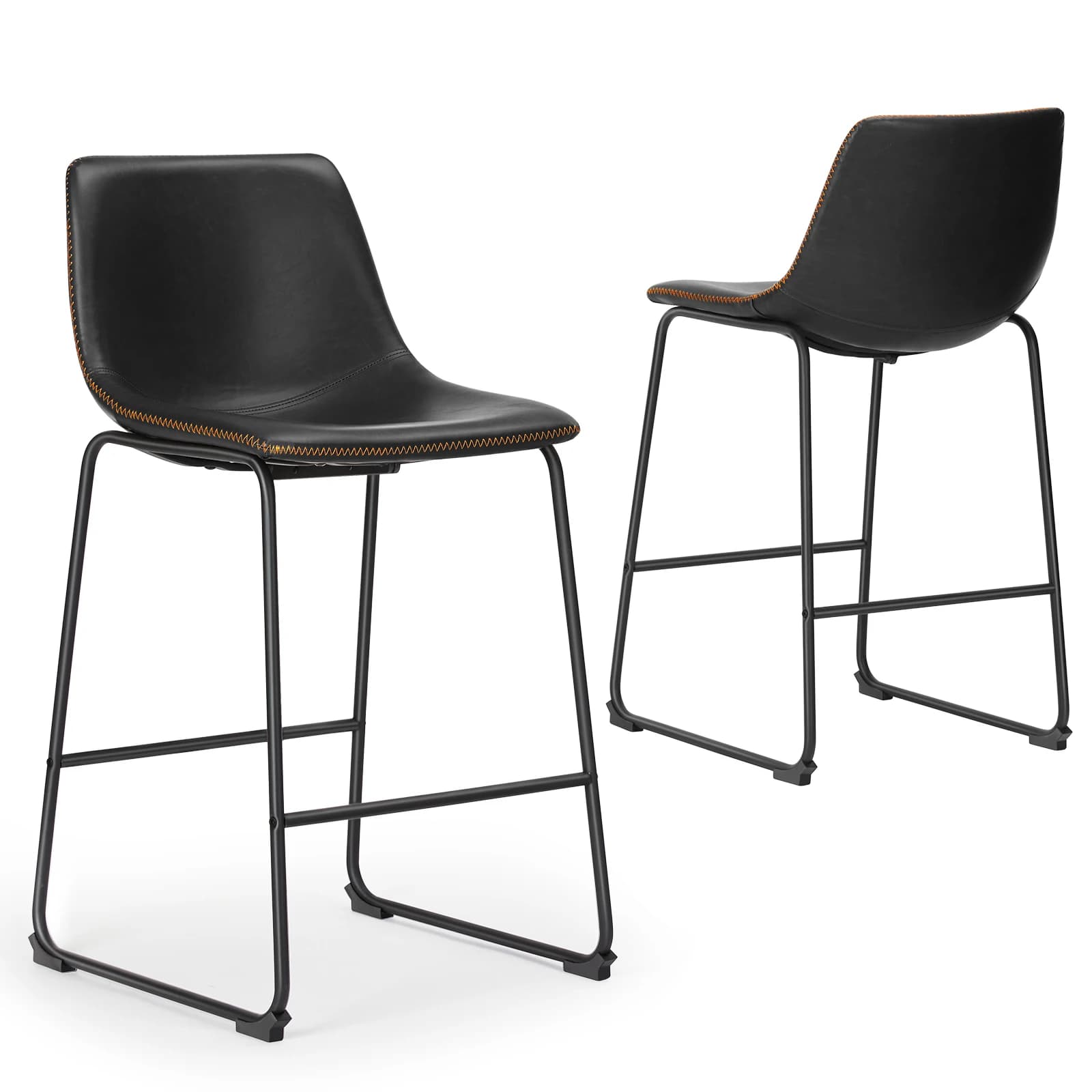 JIAN-Ensemble de 2 tabourets de bar en cuir Pu, pour salle à manger, cuisine haute, confortable, cou