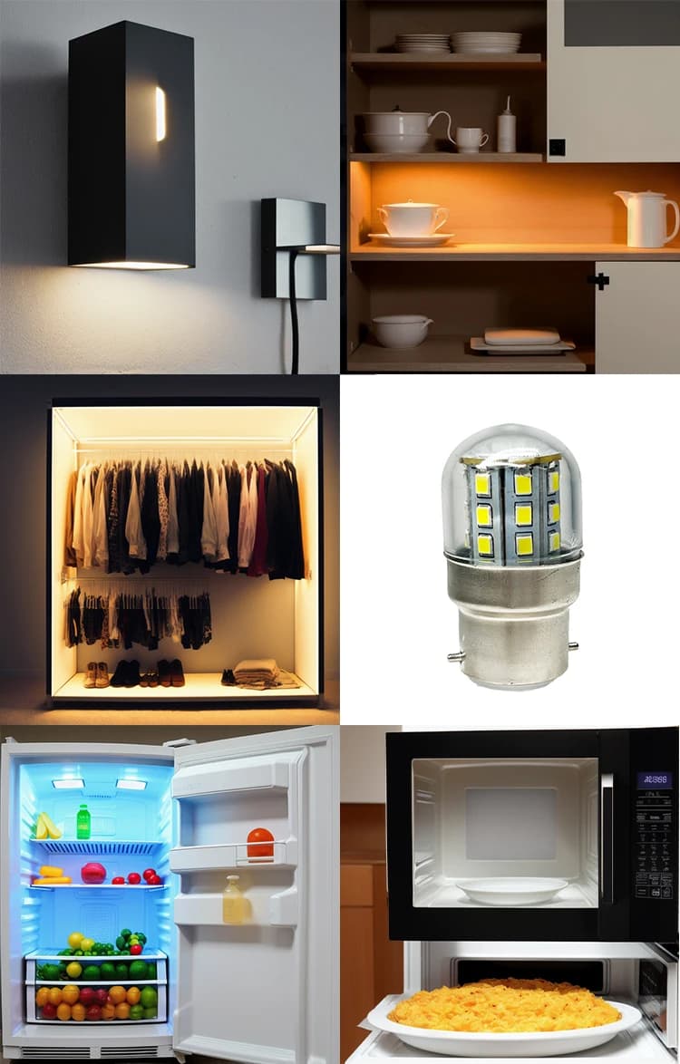 Mini ampoules LED B22 pour micro-ondes et réfrigérateur, lampe blanche froide et chaude, économie d'