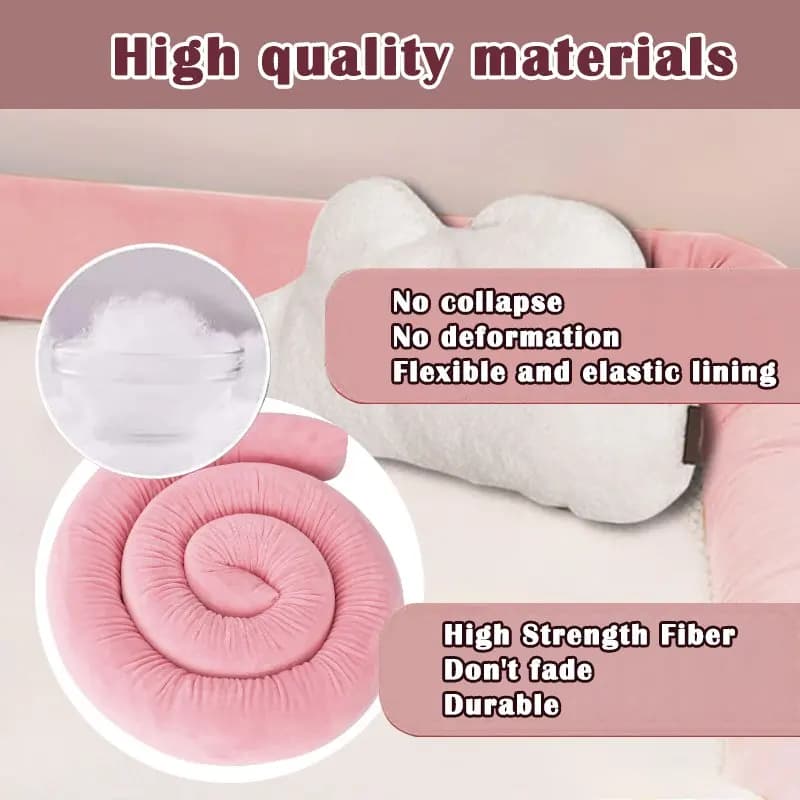  ﻿   Coussin d'oreiller de lit pare-chocs pour bébé de 2M de Long, pour protection de berceau de bé