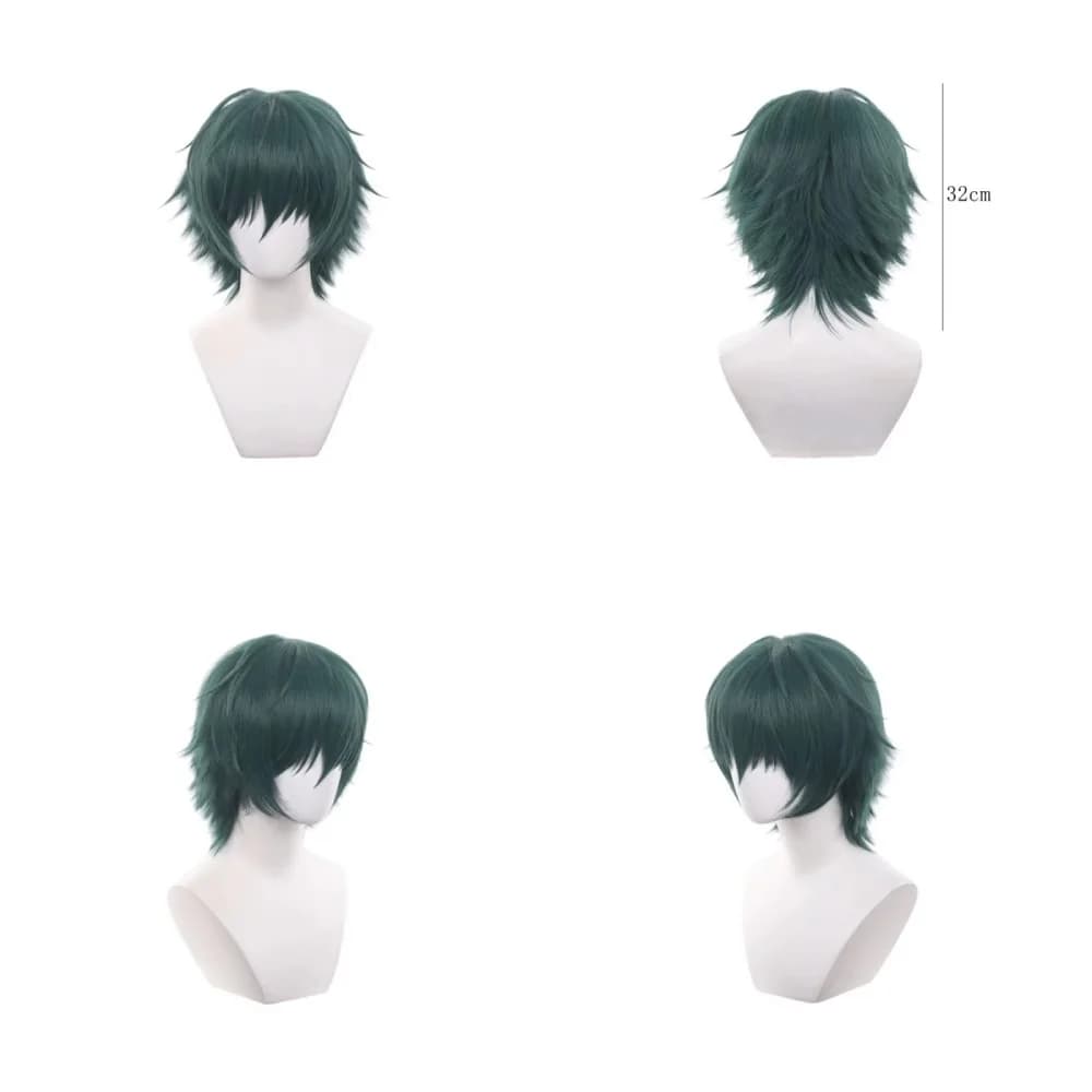 Perruque de Cosplay synthétique Maki Zenin, cheveux courts et lisses, vert foncé, pour Festival Frie