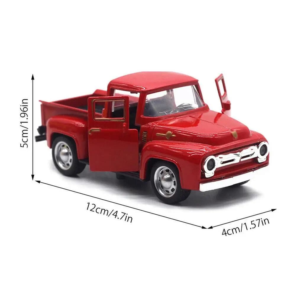 Modèle de camion en métal rouge, alliage Vintage, Mini voiture moulée sous pression, décor de Collec