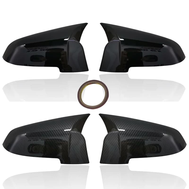 Capuchons de rétroviseur latéral de voiture en fibre de carbone, aspect noir, BMW Série 5, 6, 7, F10