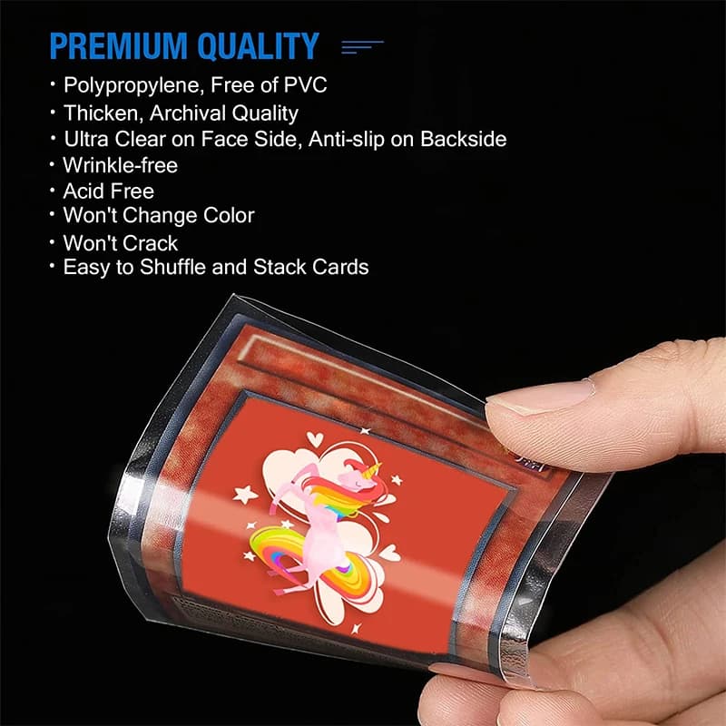 Pochettes transparentes pour cartes à jouer, pocommuniste de protection pour jeu de société Pokémon,