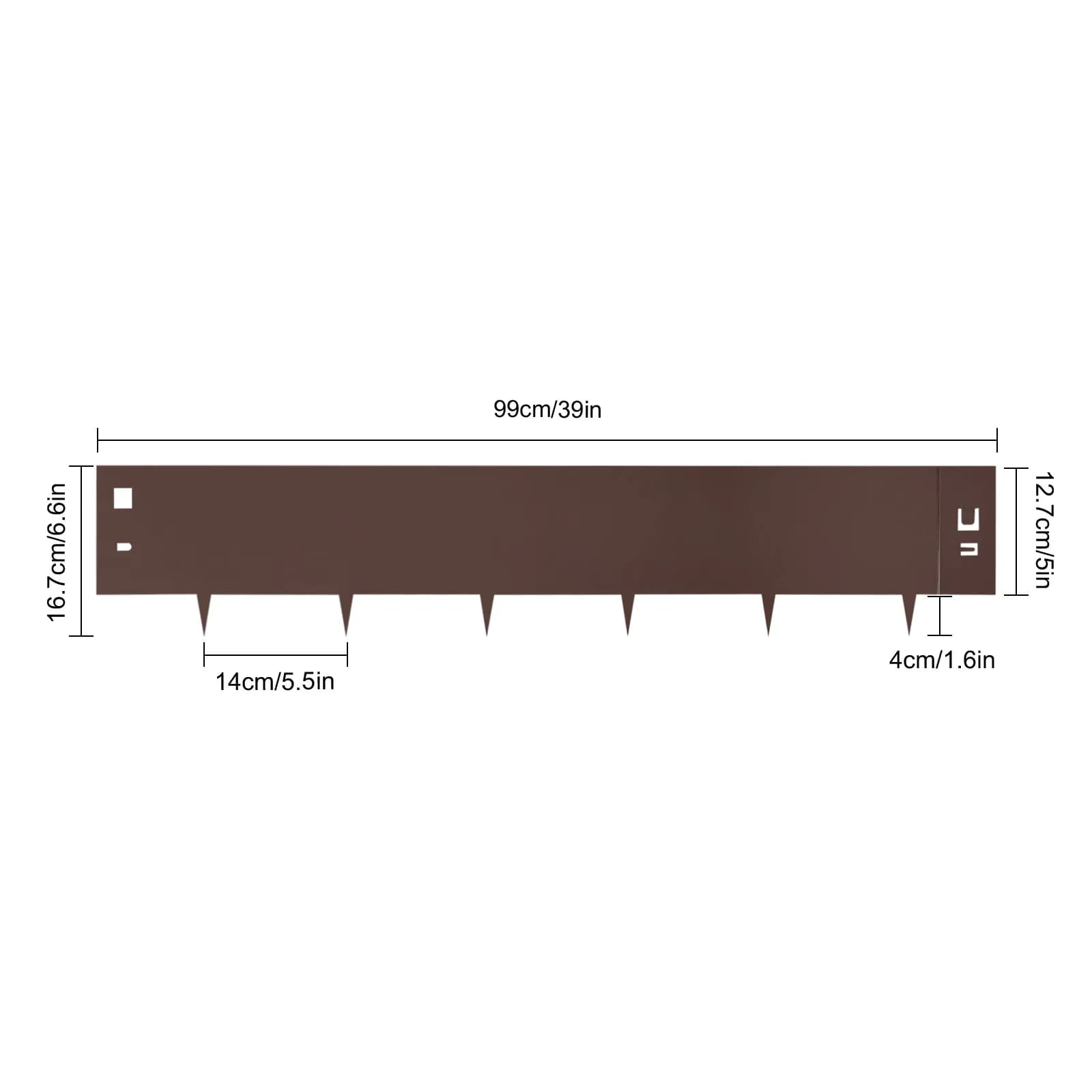 Kit de Bordure de Pelouse en Acier de 5x39 Pouces, Bordure de Jardin en Métal, Bordure de Pelouse po