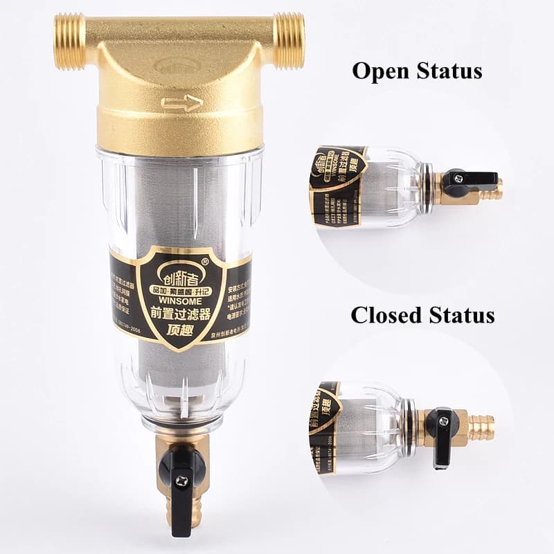 1/2 "3/4" 1 "eau domestique en acier inoxydable pré-filtre en laiton maison filtre de Purification d