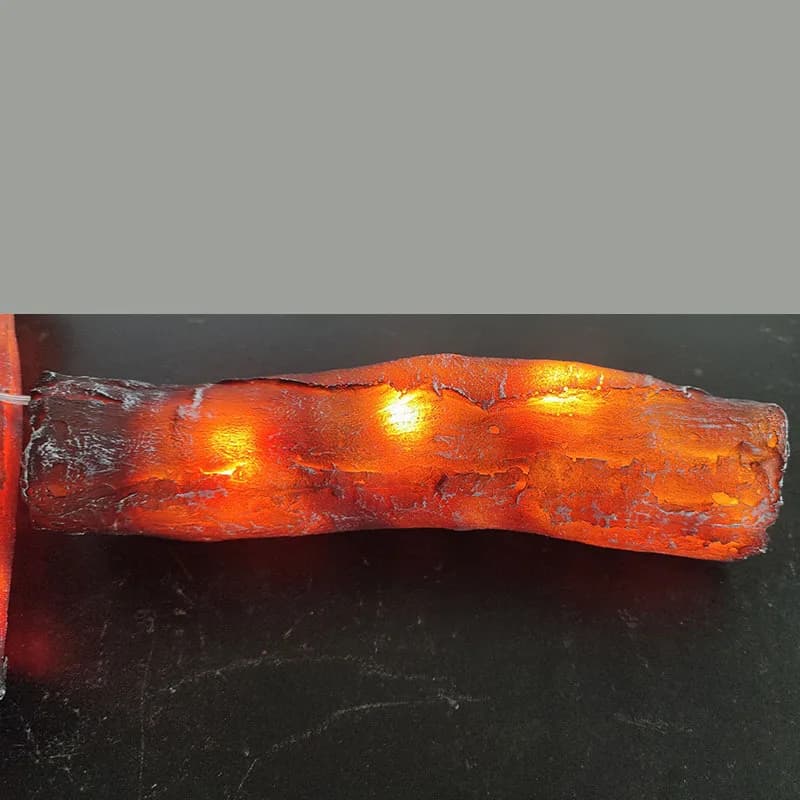 Lumière de cheminée sans flamme Led, lampe à charbon de bois 3D avec bûche réaliste, flamme brûlante