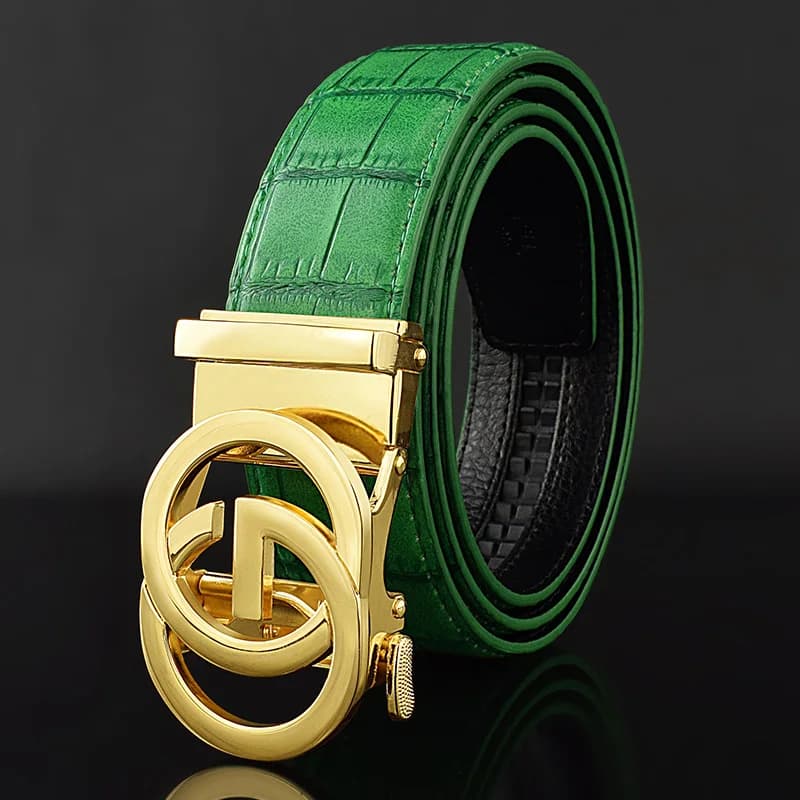 Ceinture en cuir véritable pour homme, sangle de taille exquise classique, lettre G, marque célèbre,