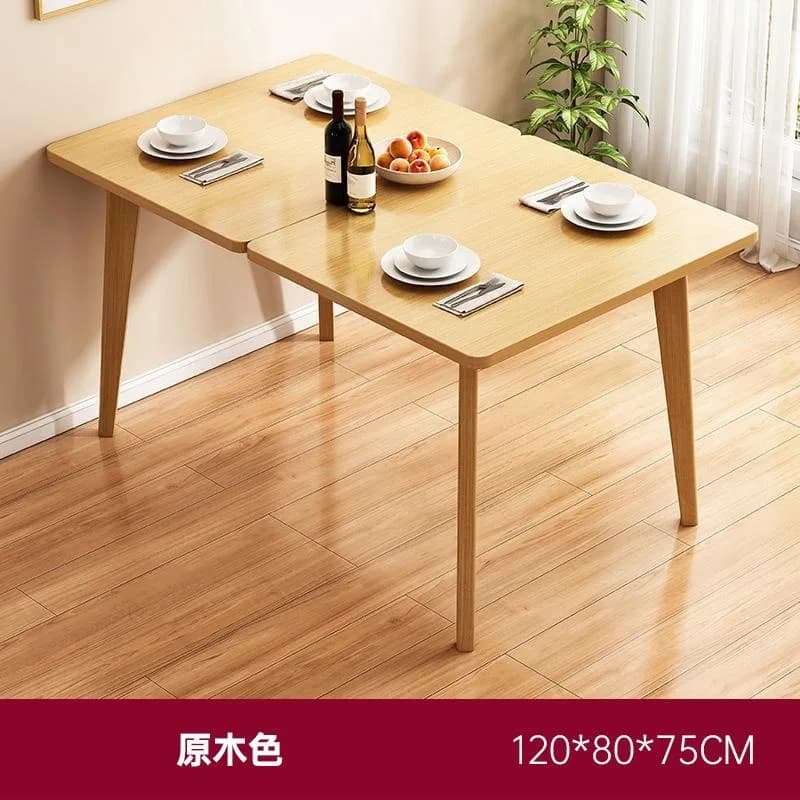 Table à manger pliante moderne et Simple, pour petit appartement, pieds en bois massif, Table carrée