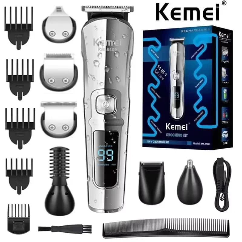 Original kemei tout en un tondeuse à cheveux pour hommes visage barbe kit de toilettage tondeuse à c