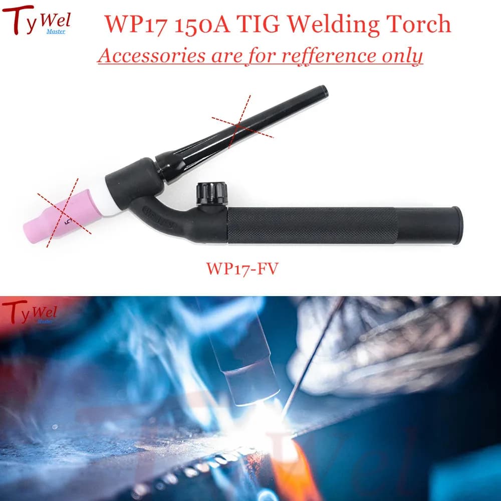 Pistolet de soudage TIG Flexible, Valve de gaz Argon WP17 150A, corps de torche TIG rotatif à tête r