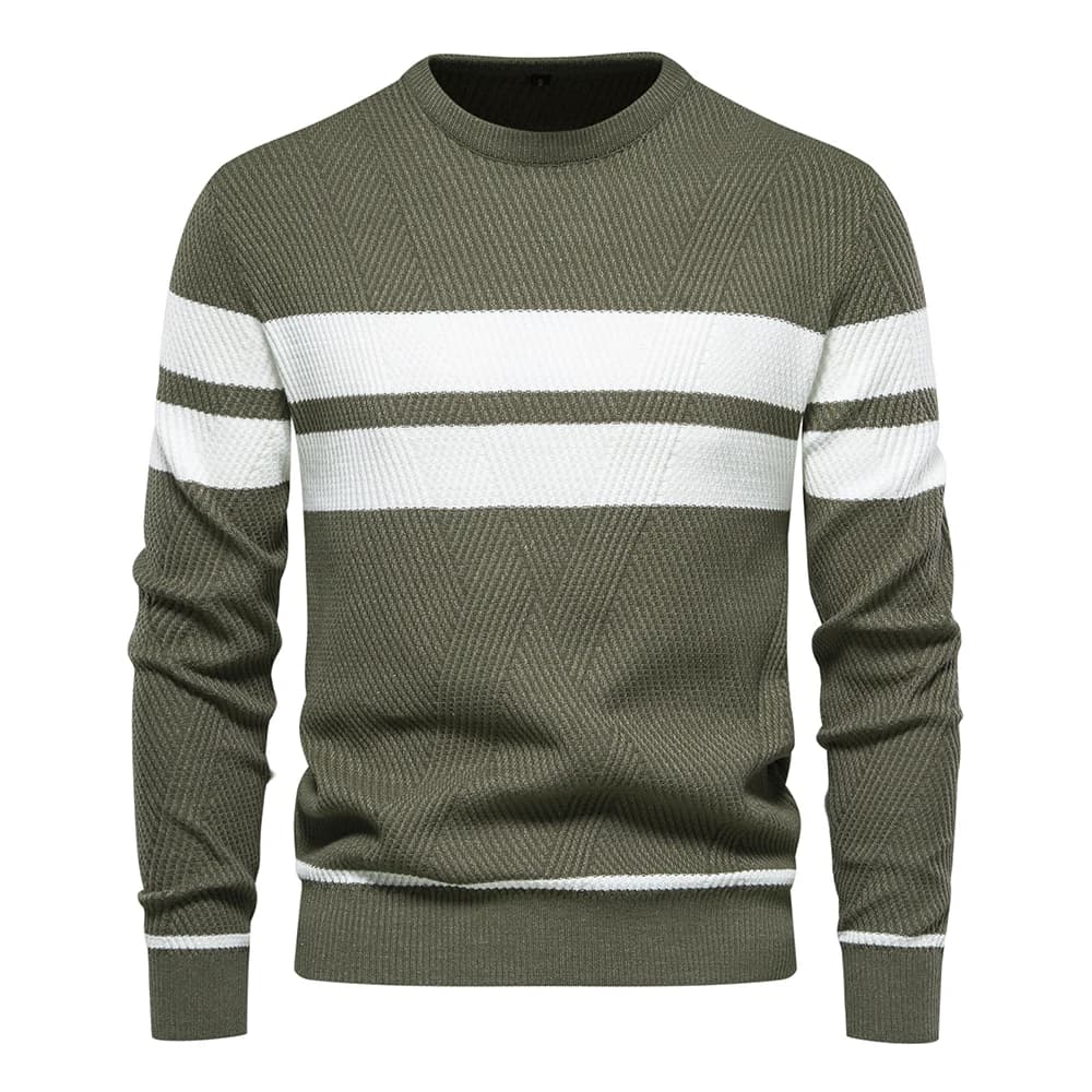 Nouveau automne pull hommes pull col rond Patchwork à manches longues chaud mince chandails hommes d