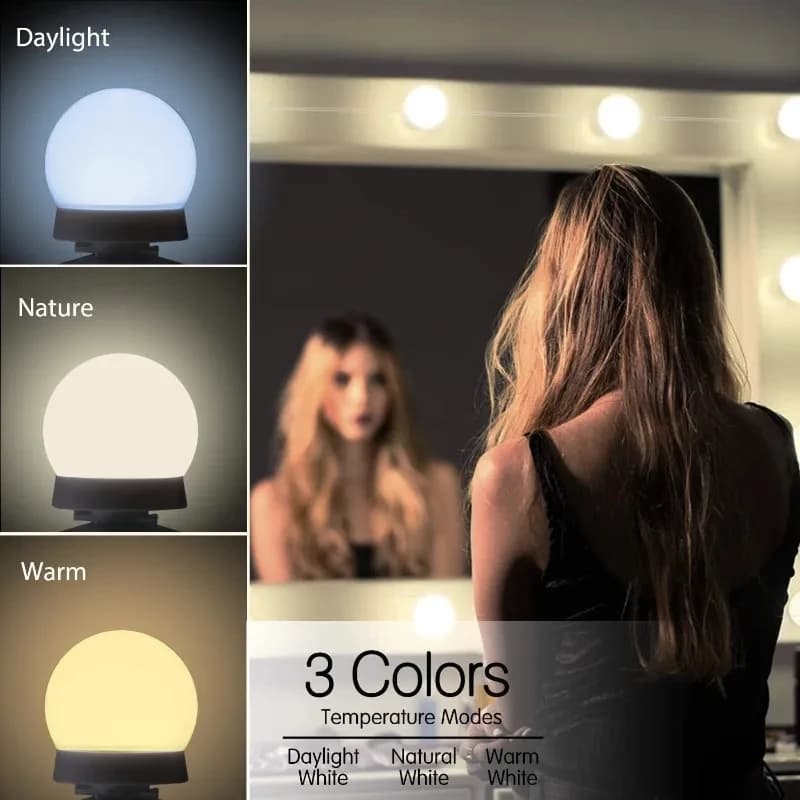 Miroir de maquillage ampoule LED lumières de vanité USB 12V salle de bain coiffeuse éclairage Dimmab