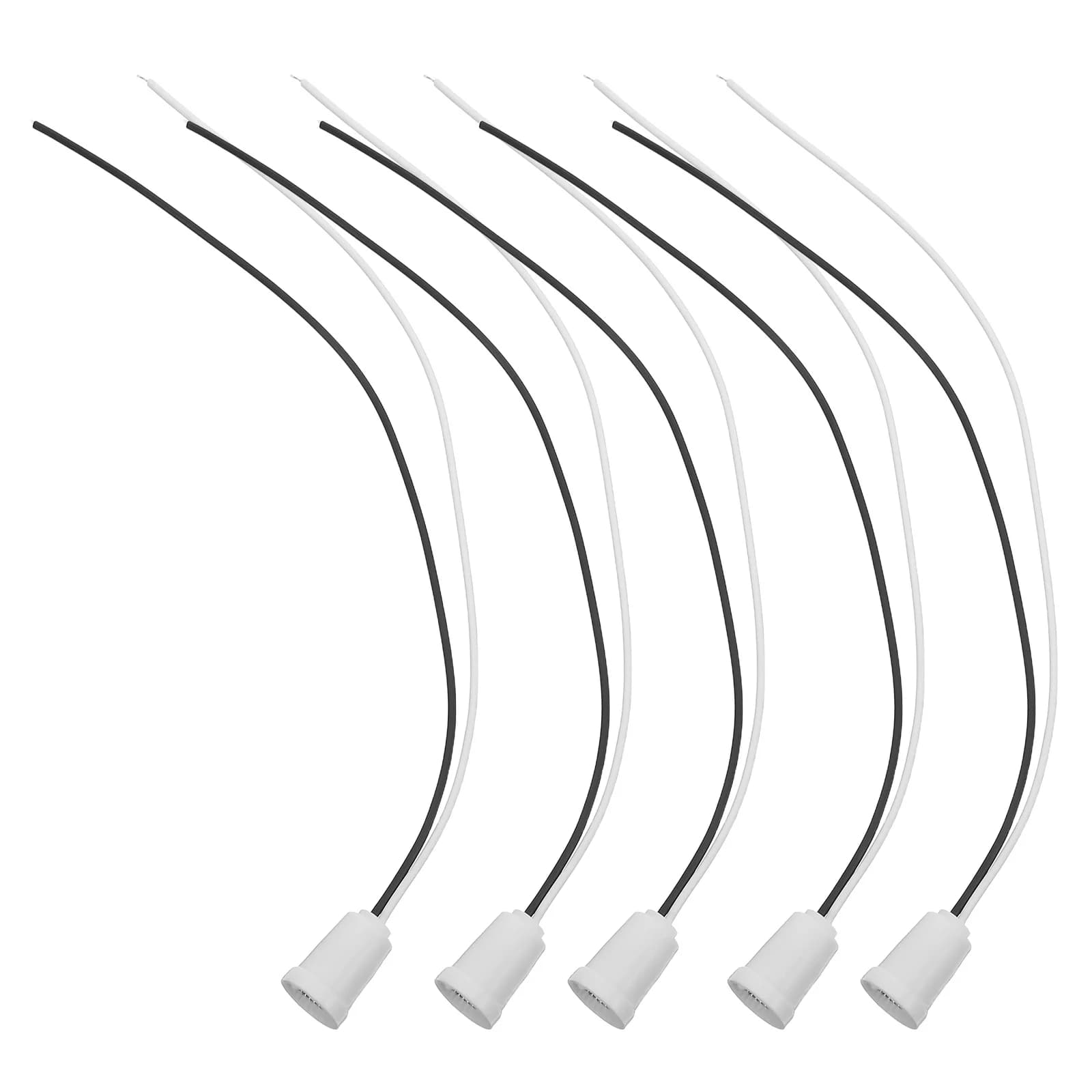 Douille de lampe E12 avec cordon, 5 pièces, Base de support d'ampoule blanche pour bricolage, éclair