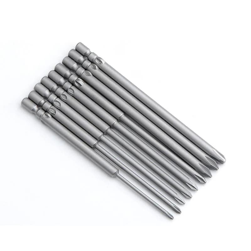 10 pièces 80mm pleine longueur magnétique 800 tige ronde tournevis Phillips électrique embout tourne