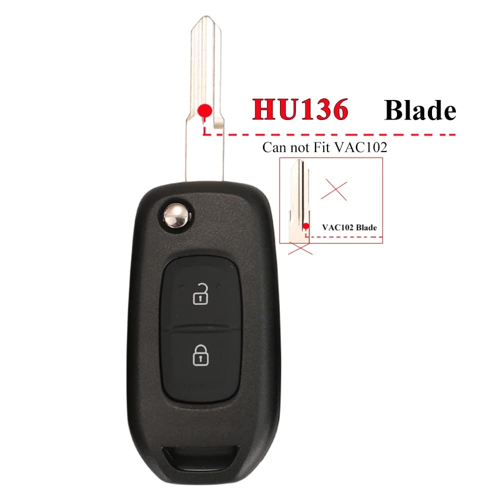 Jingyuqin-Coque de clé de voiture à distance rabattable à 2 boutons, étui pour Renault Dacia Logan 2