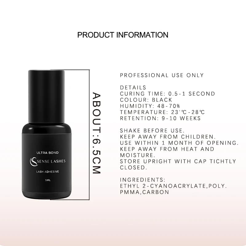 SENSE LASHES 10 bouteilles de colle à cils 5ml adhésif pour cils pegamento de pestañas adhésif exten