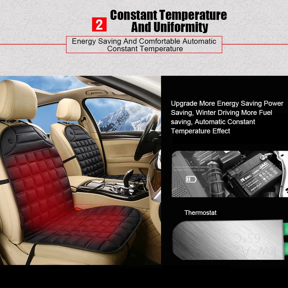 Chauffage de siège électrique 12V, garde au chaud, coussin domestique d'hiver, housse de coussin de 