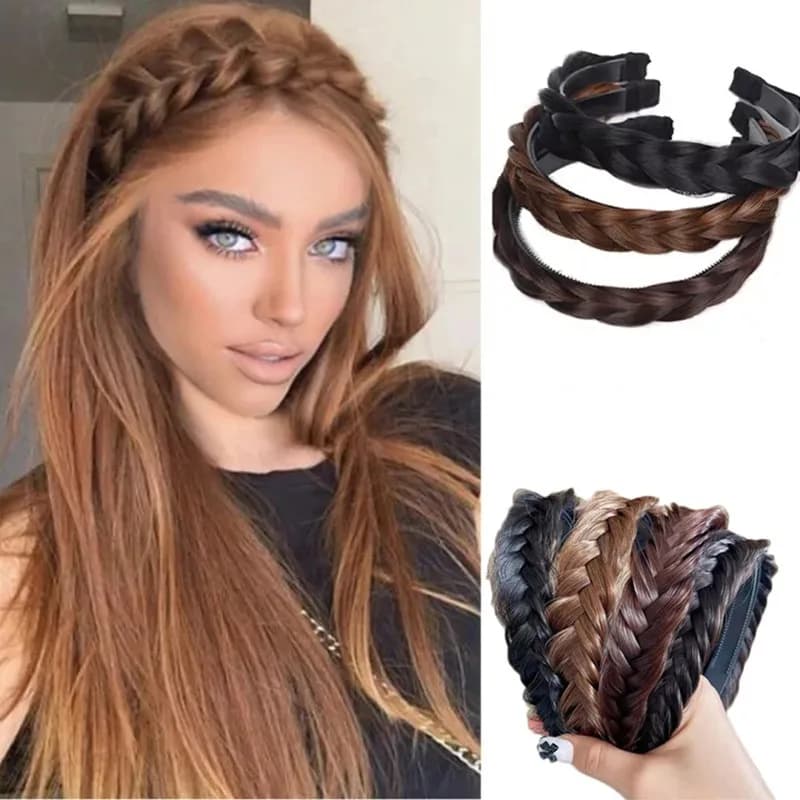 Perruque synthétique tressée torsadée pour femmes, bandes de cheveux, tresses à la mode, accessoires