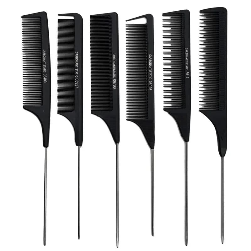 Peignes professionnels pour queue de cheveux, en acier inoxydable, pour coupe de Salon, outils de so