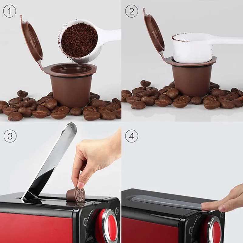 Capsule de café réutilisable pour Machine Nespresso, avec filtre en acier inoxydable, recharge de ic