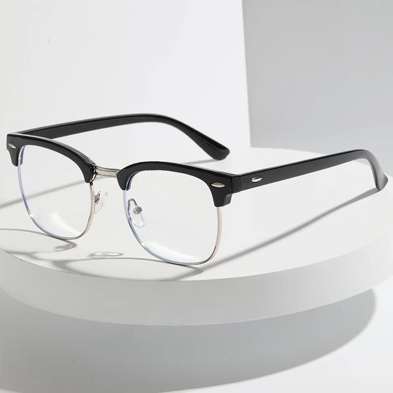Lunettes rétro Anti-lumière bleue pour hommes et femmes, demi-monture classique Vintage, blocage de 