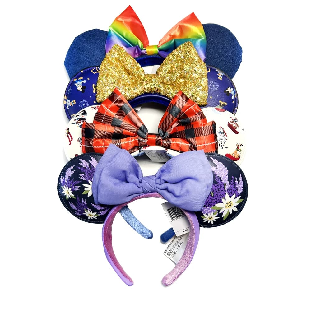 Bandeau d'oreille Disney Minnie Mouse, oreilles de salon, coiffure de bonhomme de neige de noël, Cos