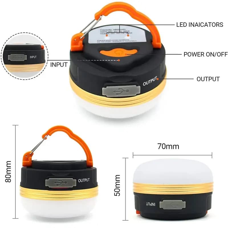Lanterne LED Portable pour Camping, 3 Modes d'éclairage, camplights suspendus, tente extérieure, lam