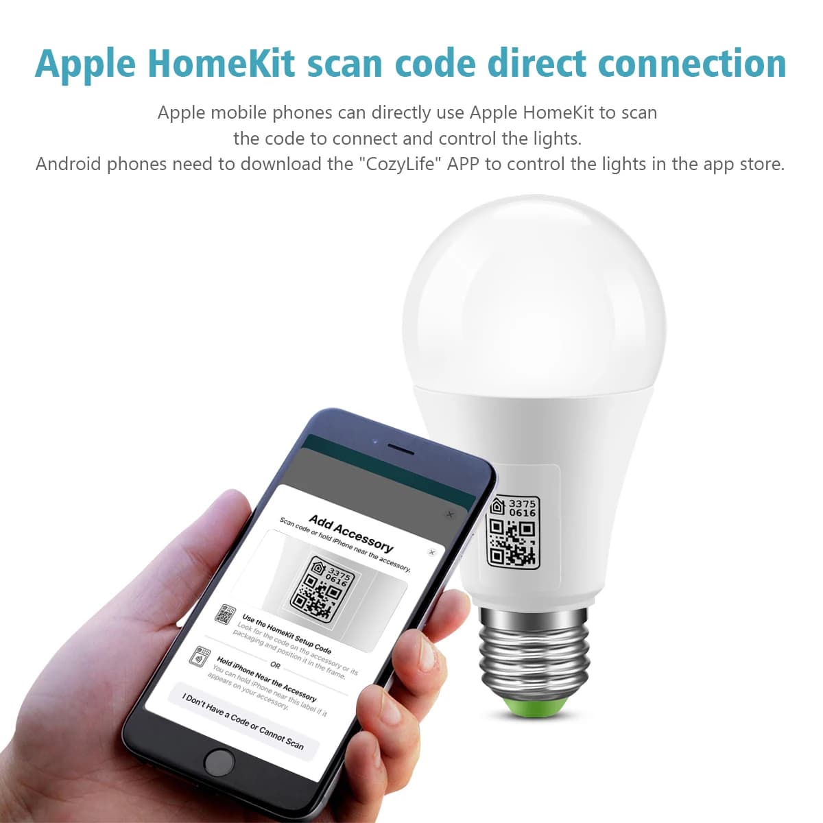 Certifié MFI Homekit LED ampoule Wifi intelligente E27 lampe intelligente multicolore ampoule LED à 