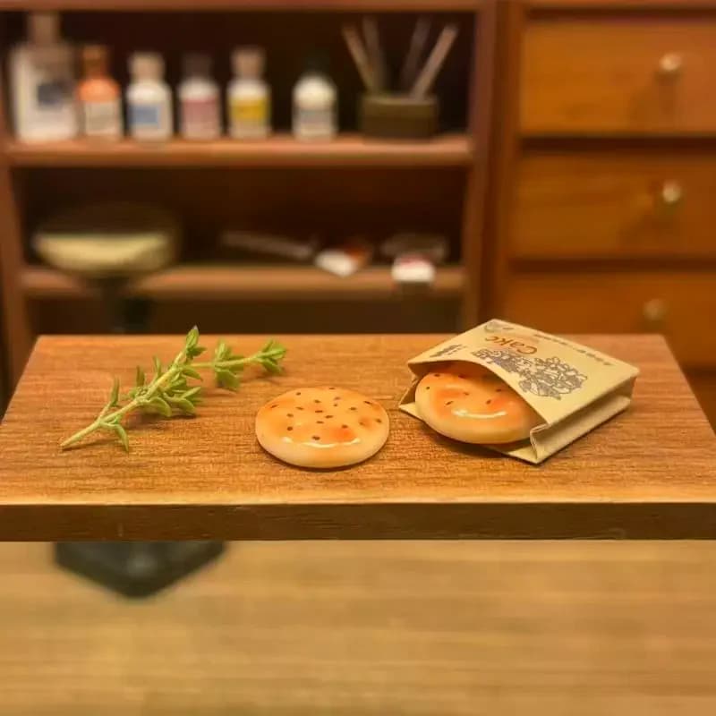 Lot de 2 miniatures de pâtes chinoises en papier pour maison de poupée, simulation de gaufres au sés