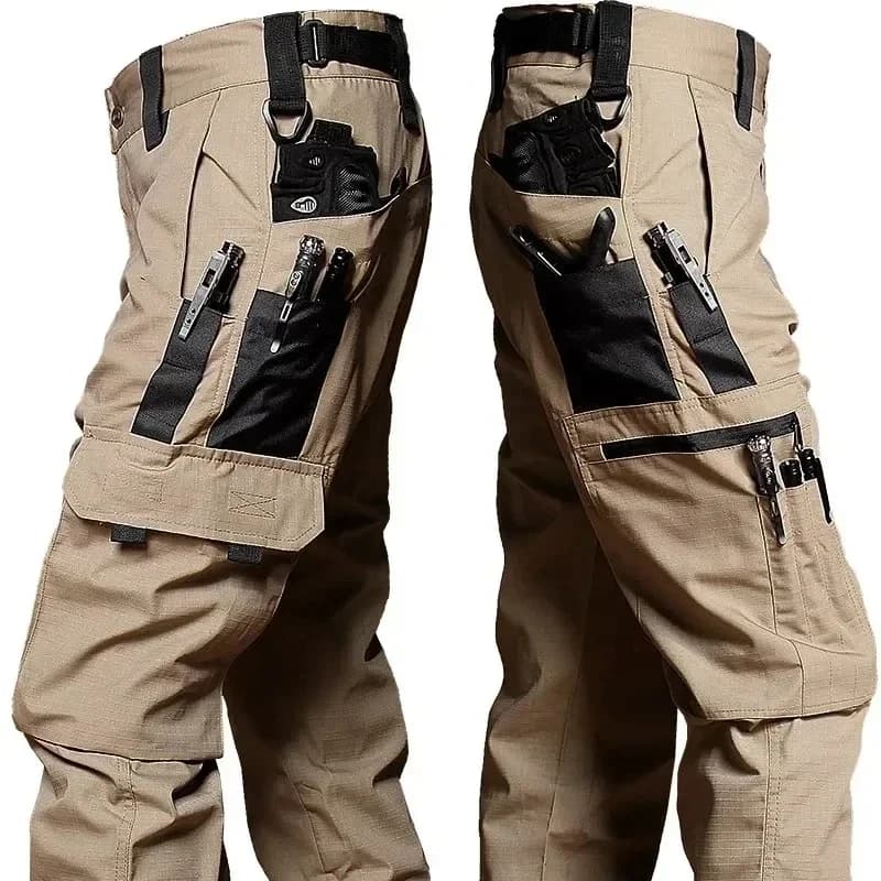 Pantalon de travail tactique pour hommes, Cargo d'extérieur, multi-poches, imperméable, vêtements de
