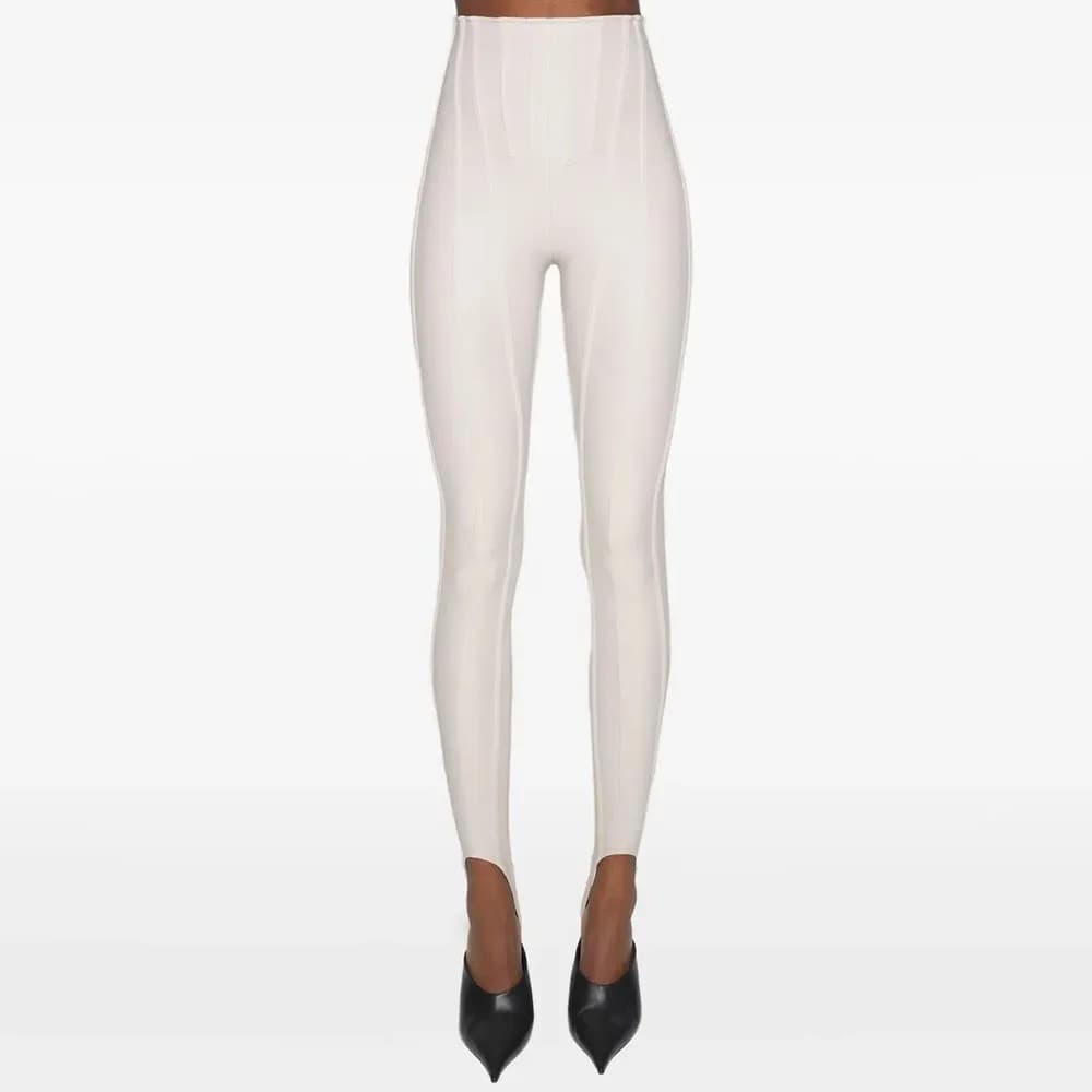TWOTWINSTYLE solide épissé plis Chic pantalon femme taille haute minceur Streetwear minimaliste femm