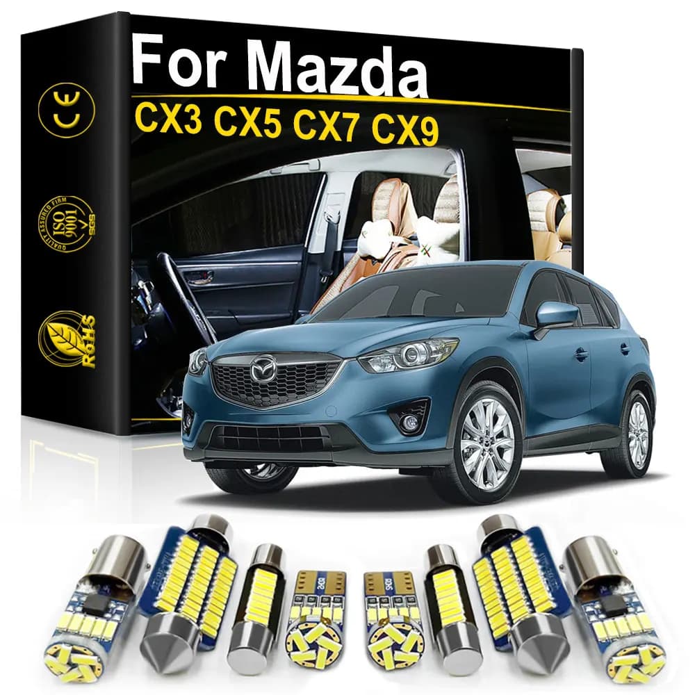 Pour Mazda CX3 CX5 CX7 CX9 CX 3 5 7 9 2006-2022 intérieur de voiture lumière LED carte dôme coffre p