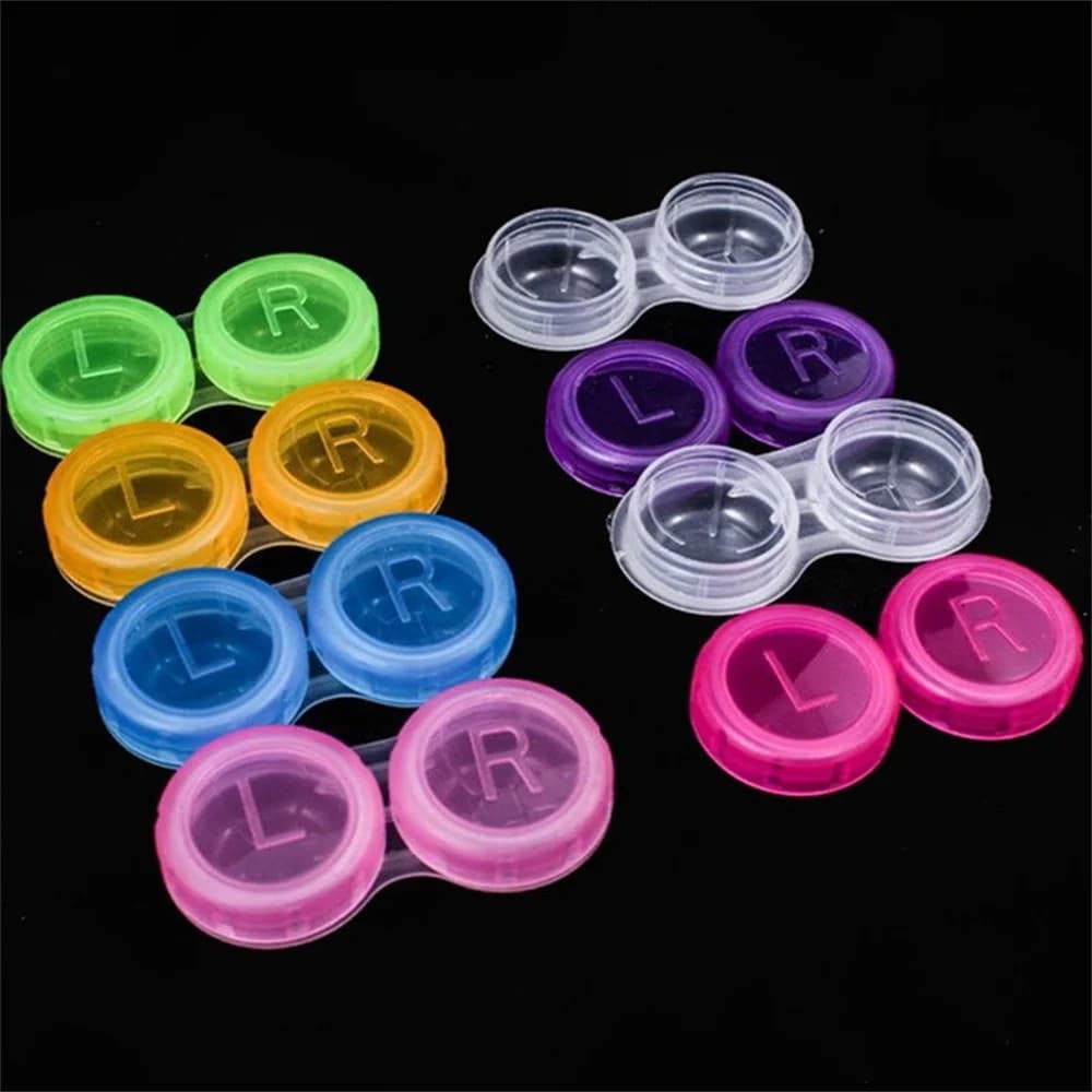 Étui à lentilles de contact coloré, transparent, boîte de rangement, conteneur, trempage, kit pour v