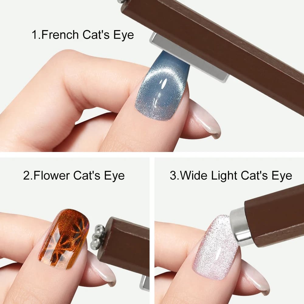 Bâton magnétique multifonctionnel 3 en 1 pour ongles, œil de chat, 130mm, vernis Gel Super puissant,