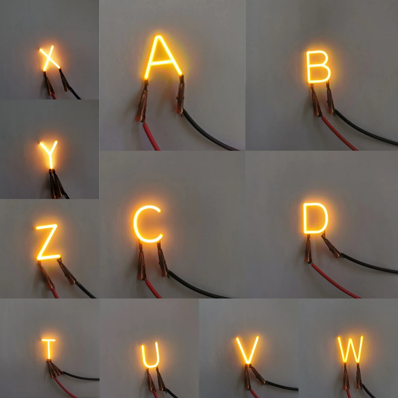 3V LED COB lettre anglaise Filament bougie Diode lumière de noël fête de vacances lettres décoration
