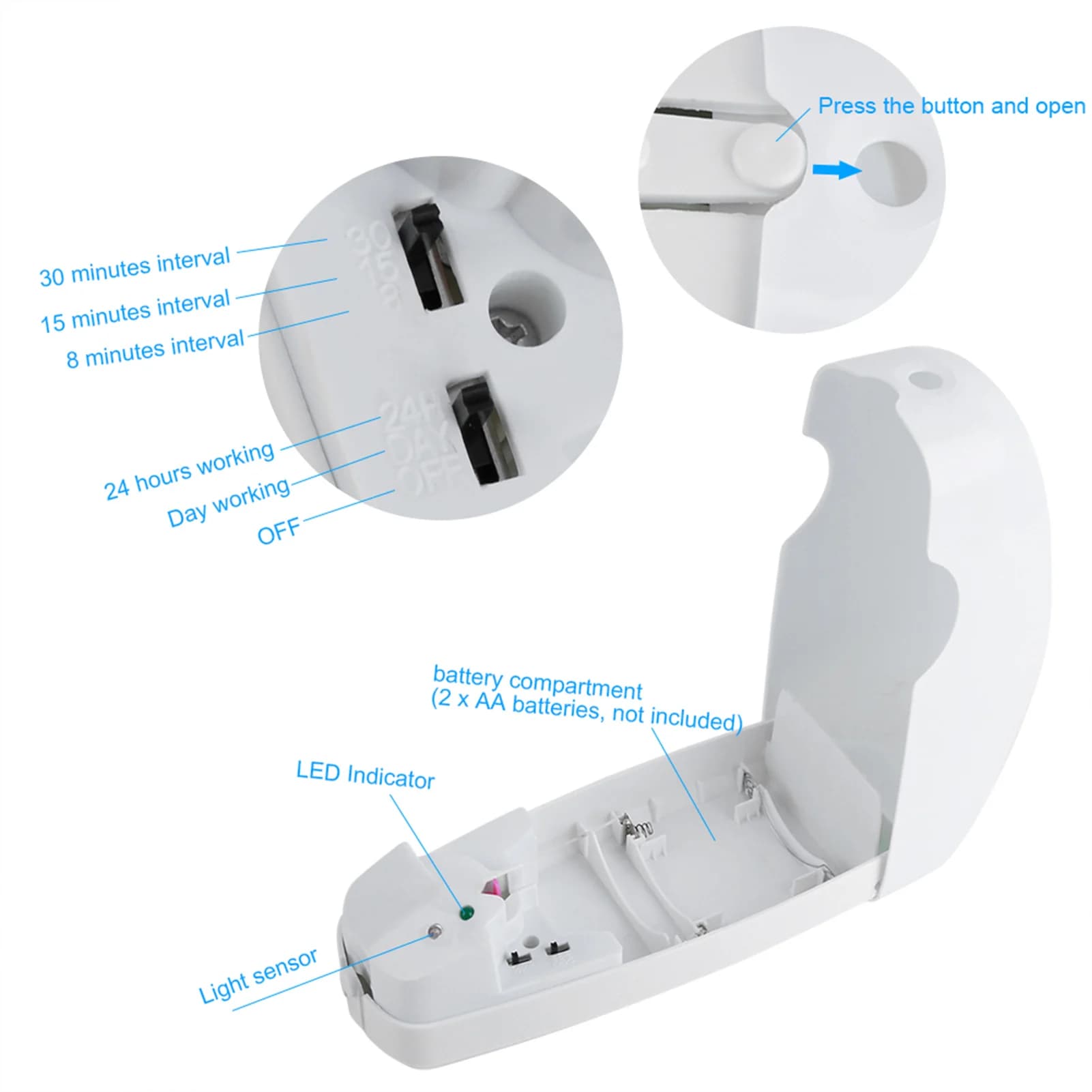 Désodorisant réglable automatique pour la maison, mural intérieur, vaporisateur de parfum aérosol