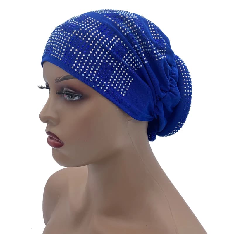 Turban élastique pour femmes musulmanes, bonnet Hijab, bandeau de sauna, casquettes africaines et in