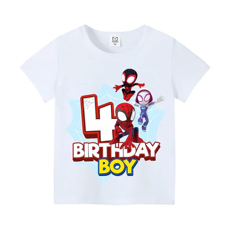 T-shirt à manches courtes pour enfants, Marvels Spiderman, numéro 1-9, avec figurines de dessins ani