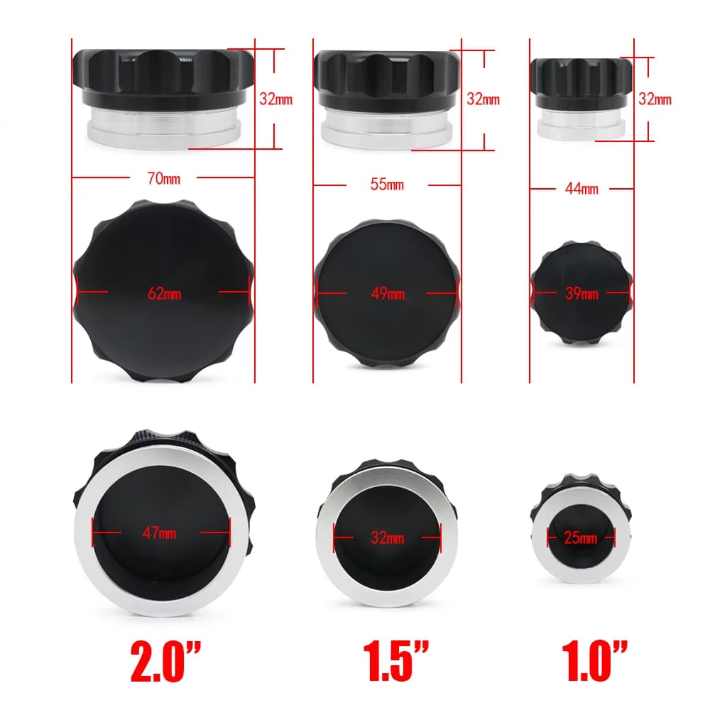 Bouchon et bouchon de soudure en aluminium OD 1 ", 1.5", 2", bouchon de réservoir de surtension de c