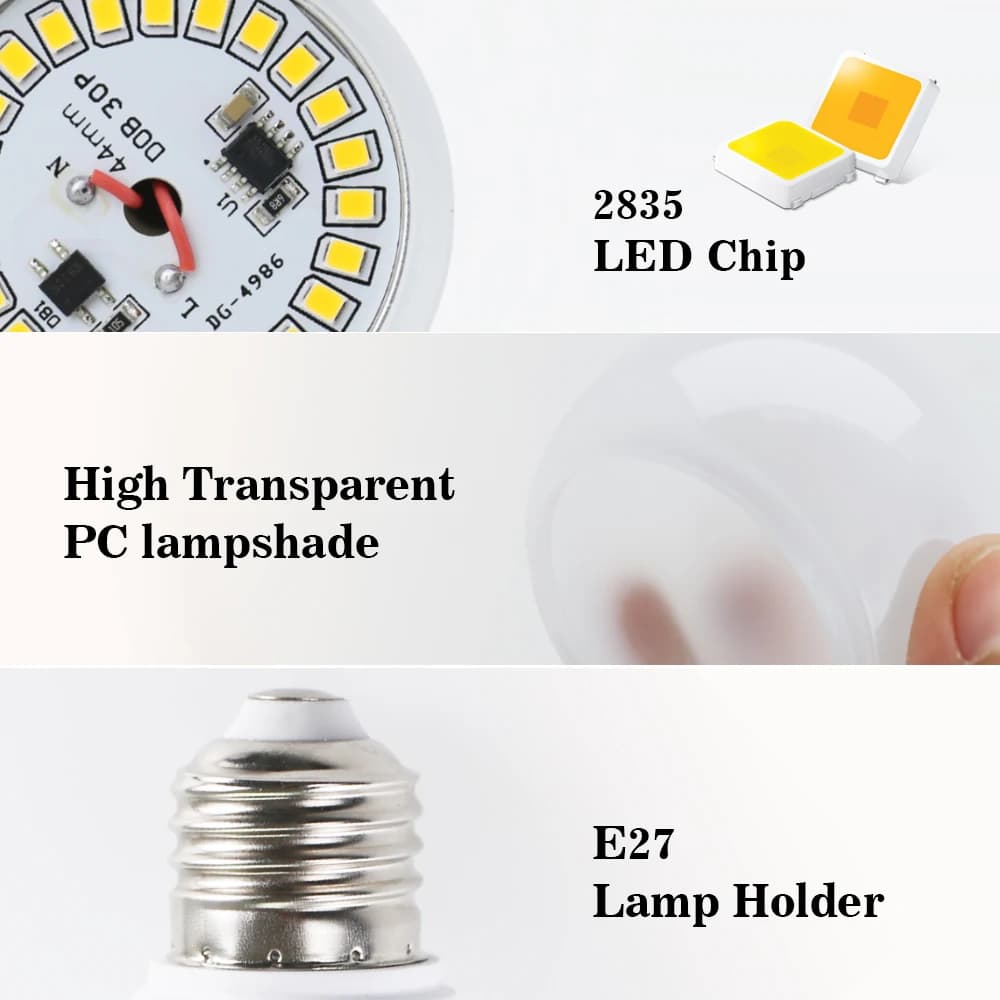 Ampoule LED pour salon et maison, lampes d'intérieur, ampoule LED, AC 220V, SMD2835, 3W, 6W, 9W, 12W