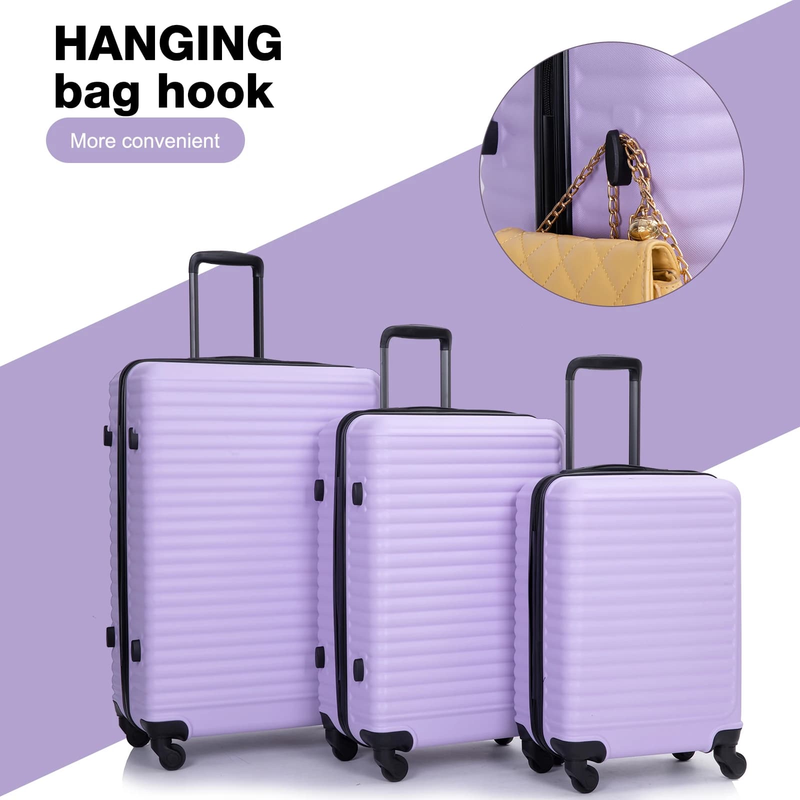 Travelhouse-Ensemble de bagages à coque rigide, valise légère, roues tournantes à verrouillage TSA, 