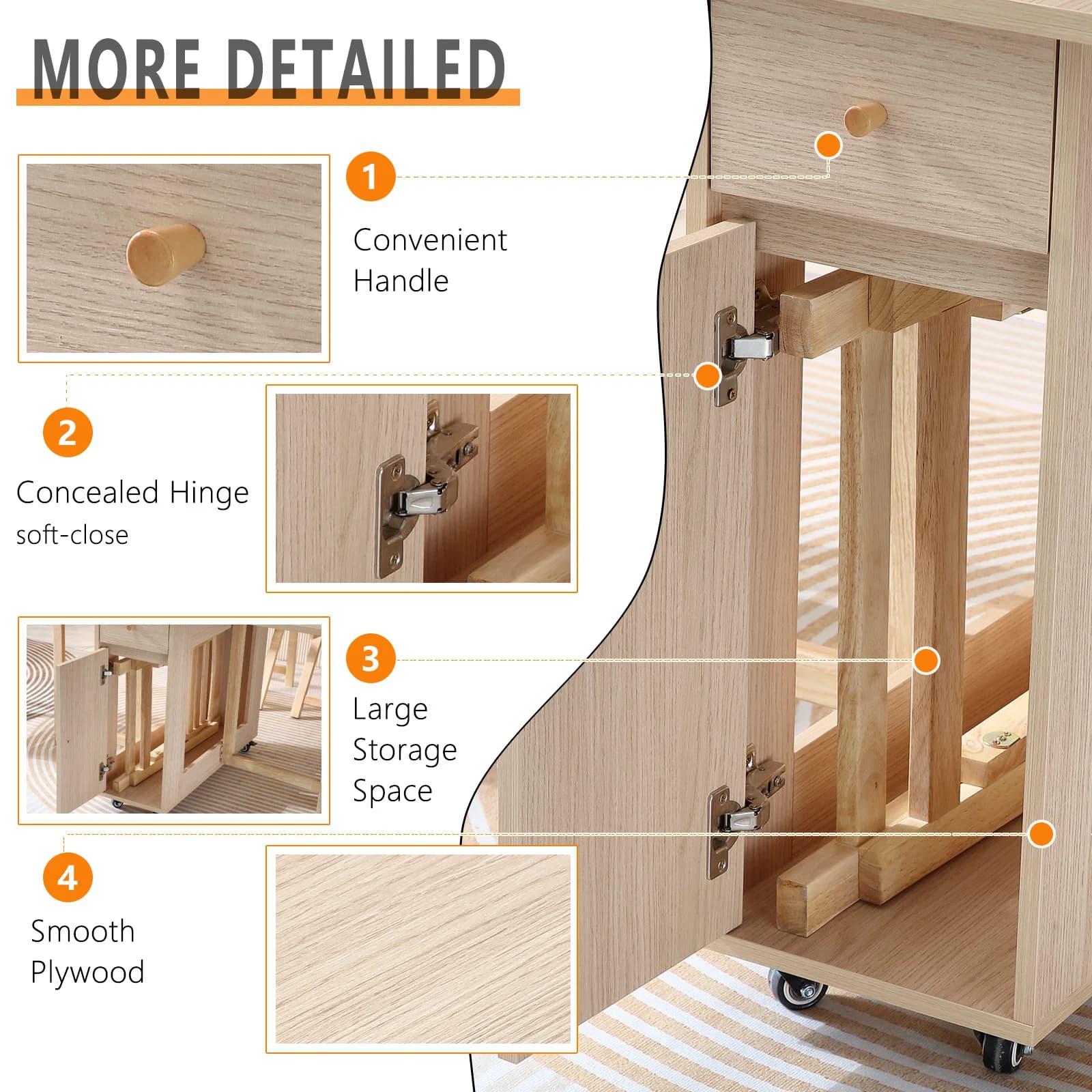 Table de salle à manger pliante extensible avec cuir chevelu tombant, table peu encombrante pour sal