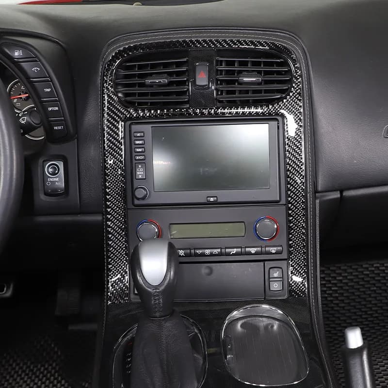 Autocollant de décoration de porte de panneau de commande central de voiture, fibre de carbone soupl