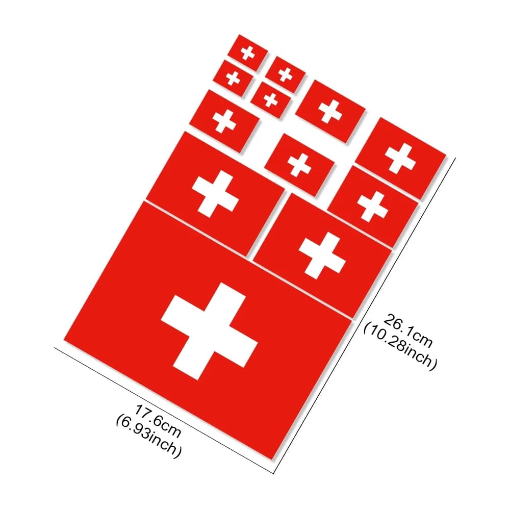 Autocollant en vinyle imperméable avec drapeau suisse, j'aime la suisse, pour fenêtre de voiture, st