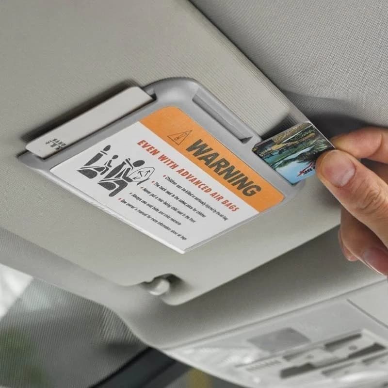 Organisateur de pare-soleil de voiture, porte-carte de stationnement temporaire, support de pâte pou