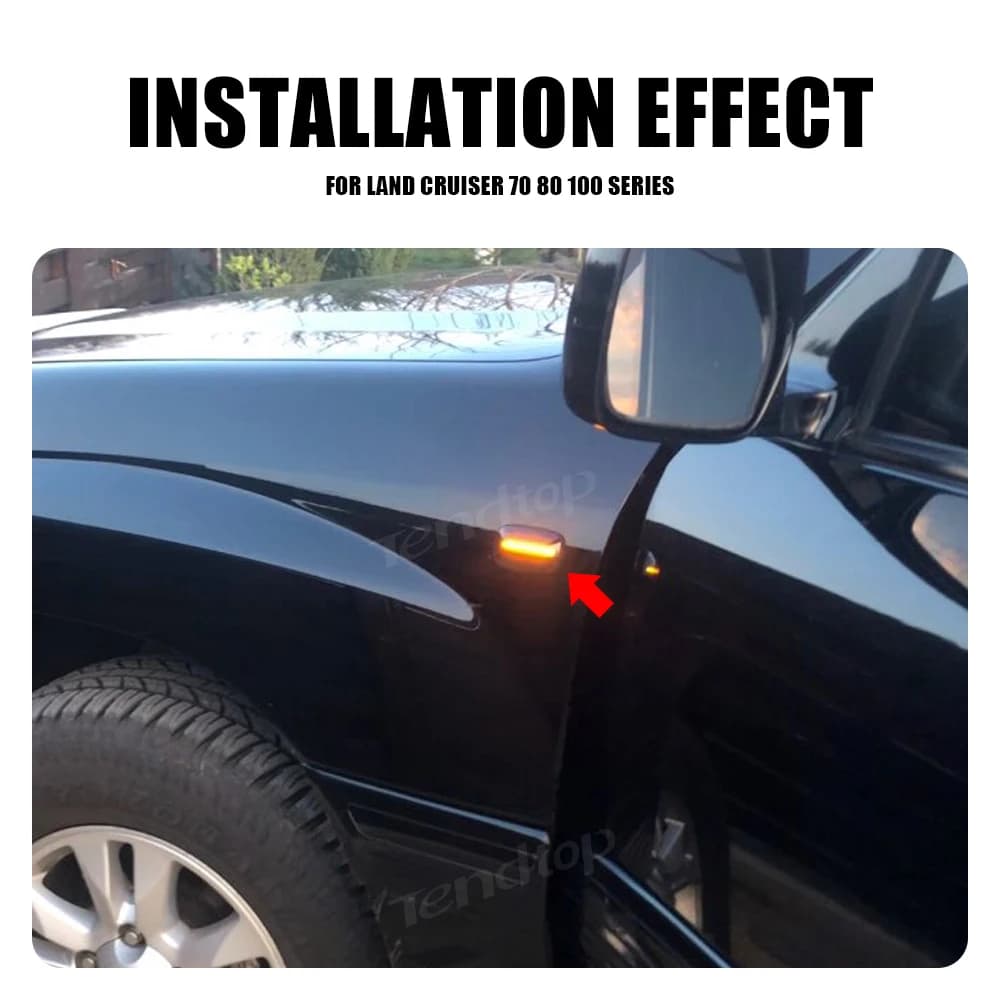 Feux de position latéraux dynamiques à LED, clignotant pour Toyota Landcruiser, Land Cruiser, 70, 80