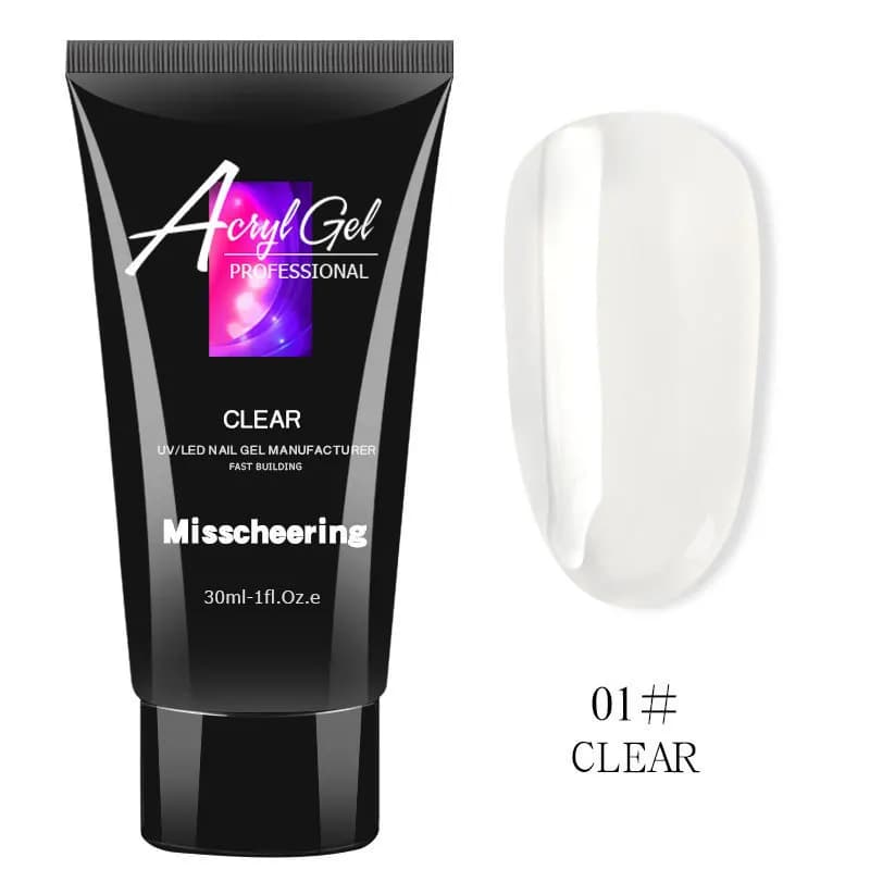 Gel d'extension d'ongles en Poly acrylique, 30ml, UV LED, Extension rapide du modèle en cristal, col