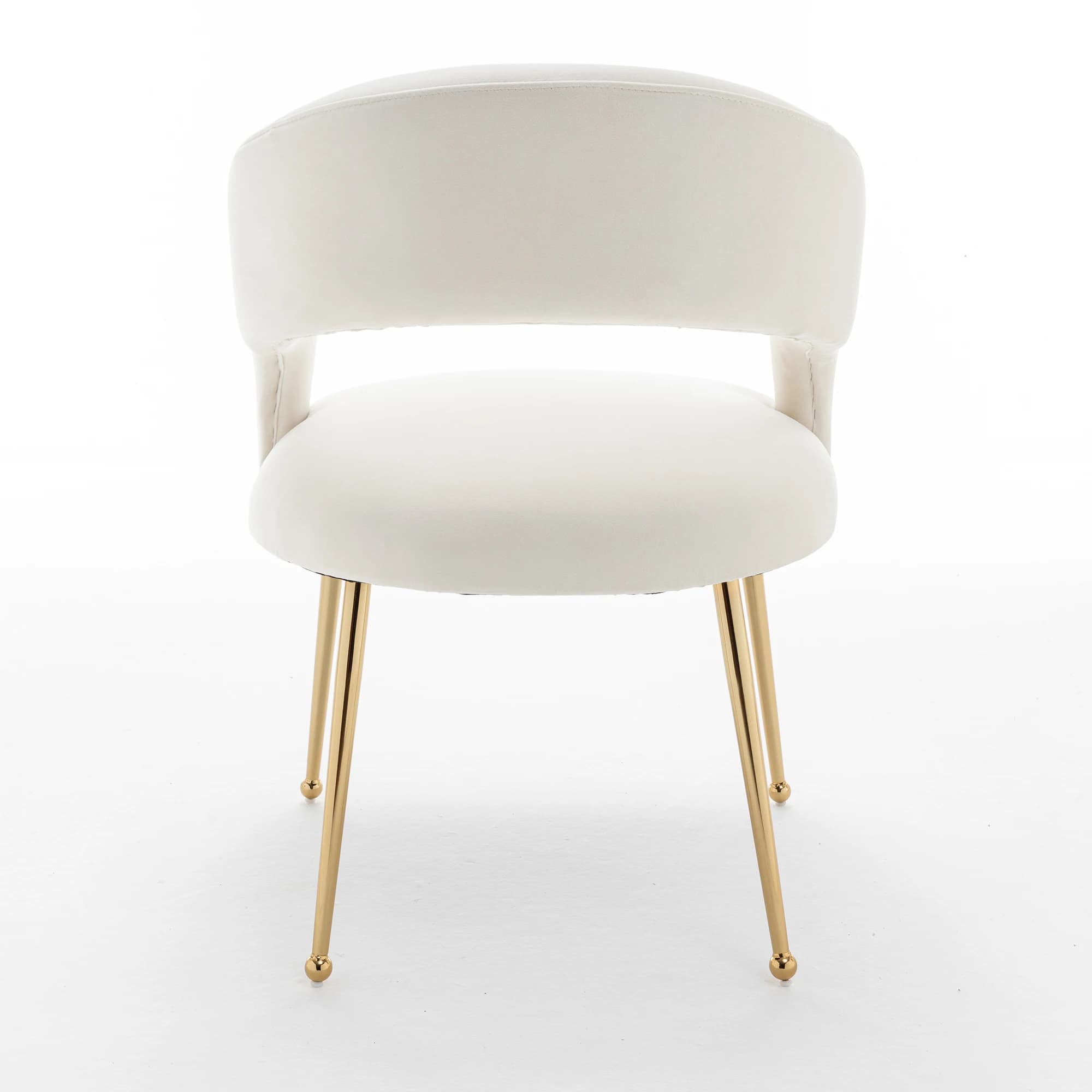 SEYNAR-Ensemble de 2 chaises de salle à manger modernes en velours à dossier ouvert du milieu du siè