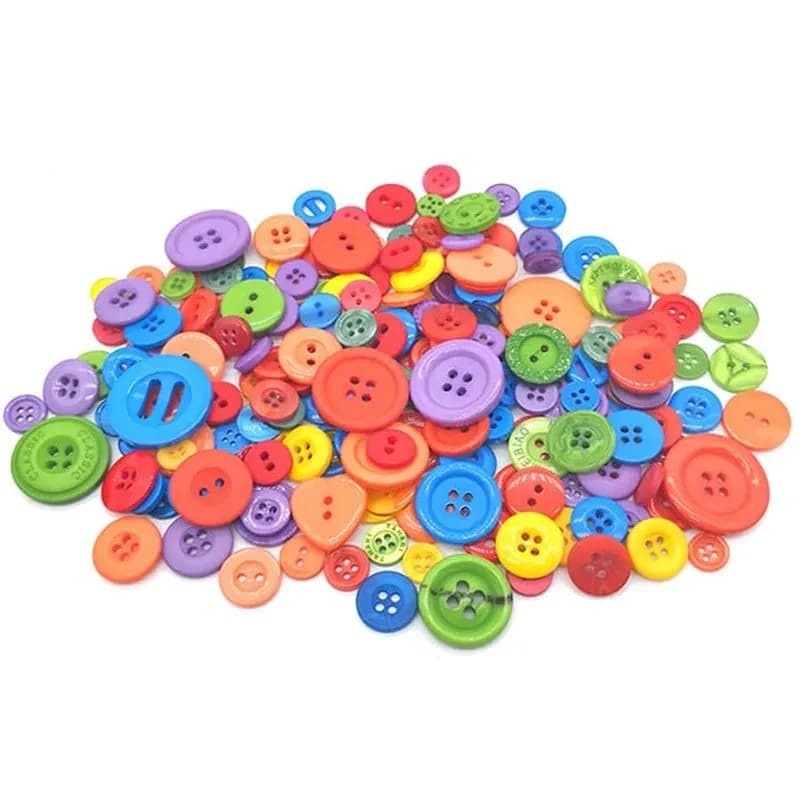 Boutons en résine mélangée colorés, 100 pièces, fournitures de couture faites à la main pour la mais