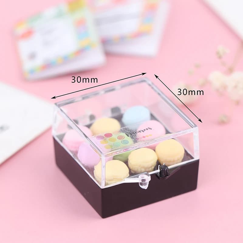 TH 1Set nouveau modèle miniature 1:12 pour maison de poupée, macaron, dessert, thé, collation, décor